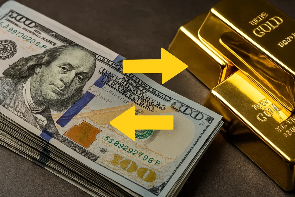 تاثیر دلار بر قیمت طلا