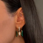 گوشواره پائون دُر سبز - تصویر 2