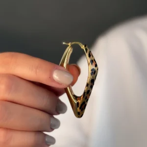 گوشواره الکتروفرم پلنگی لوزی